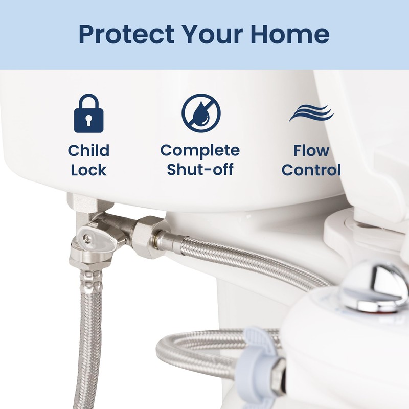 LUXE Bidet 7/8" x 7/8" x 1/2" Shut-Off Valve T-Adapter