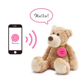 Pechat Pink Plush Talking Button Speaker