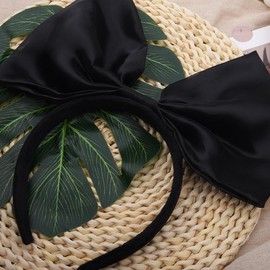 Extra Large Hair Bow Headband for Women Lolita Hair Accessories Headbands for Party Cosplay Black Bow Headband hairband for Girls Party Decoration Headwear Black Bowknot Hair Head Band Hoop 1pcs