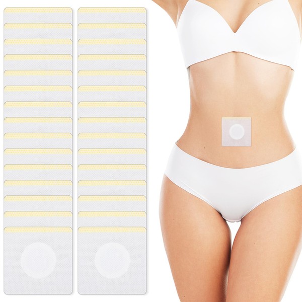COMNICO 30Pcs Self-Adhesive Castor Oil Pack Wrap for Belly Button