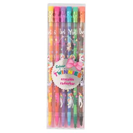 Depesche 12279 Ylvi Colour Twinnies Colouring Pencils, 6 Coloured Pencils with 2 Colours Each with Erasers