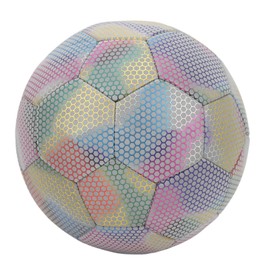 Soccer Ball PU Size 5 Light Color Reflective Glowing Soccer Ball for Night Games Training