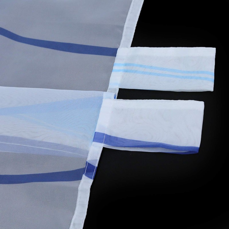 ESLIR Curtains with Tabs Transparent Tab-Top Curtain Waves Pattern Voile