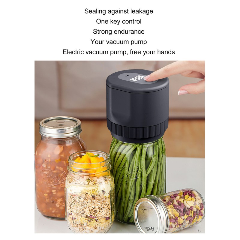 Electric Mason Jar Vacuum Sealer Kit with 10 Jar Lids