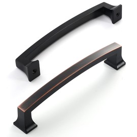 Amerdeco 10 Pack Oil Rubbed Bronze 5 Inch(128mm) Hole Centers Kitchen Cabinet Pulls Cabinet Hardware Kitchen Handles for Cabinets Cupboard Handles Drawer Pulls ZH0009ORB