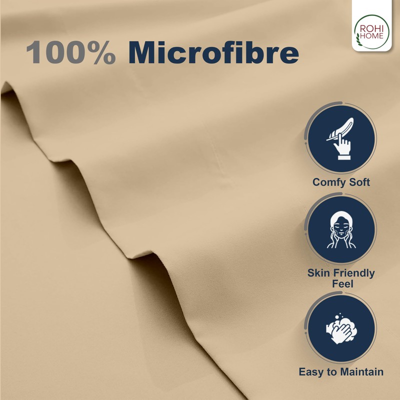 Rohi Microfibre Super King Flat Sheet Latte – Comfy Soft