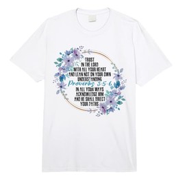 Proverbs 3:5-6 Bible Verse Religious Christian Men and Women Comfort Colors Adult Heavyweight T-Shirt