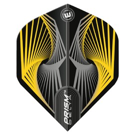 WINMAU Prism Delta Spiral Yellow and Grey Dart Flights - 1 set per pack (3 flights in total)