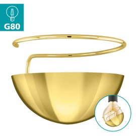 EGLO Decorative Anti-Glare, Accessory for G80 Bulbs, Attachable Bulbs, Anti-Glare Screen Made of Steel in Brass, Glossy, Diameter 8.2 cm