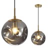 Modern Smoke Gray Concave Glass Pendant Light, Kitchen Island Lighting