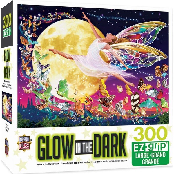 MasterPieces Glow in the Dark Moon Fairy Large EZ Grip Jigsaw Puzzle by Garry Walton, 300-Piece