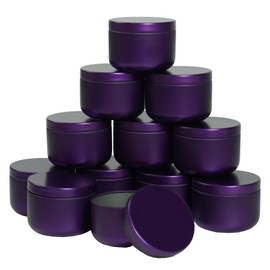 12Pack 2oz Candle Tins with Lids, Purple