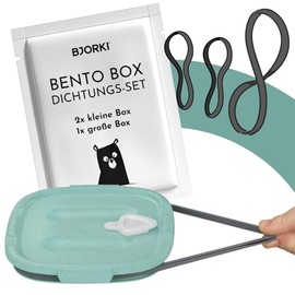BJORKI - 3 Stück Dichtungen für Bento Box - Dichtungsset für Kinder Brotdose - Gummidichtung grau