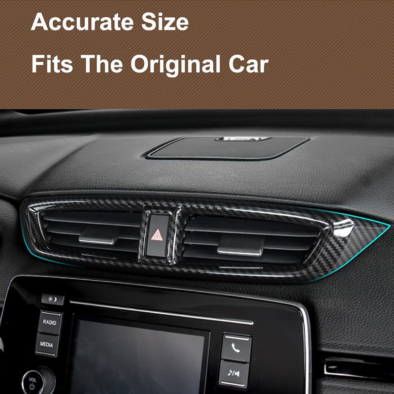 3PCS Carbon Fiber Texture Central Side Dashboard Air Vent AC