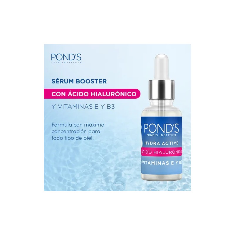 POND'S Sérum Booster Facial Ácido Hialurónico, Vitaminas E y B3,