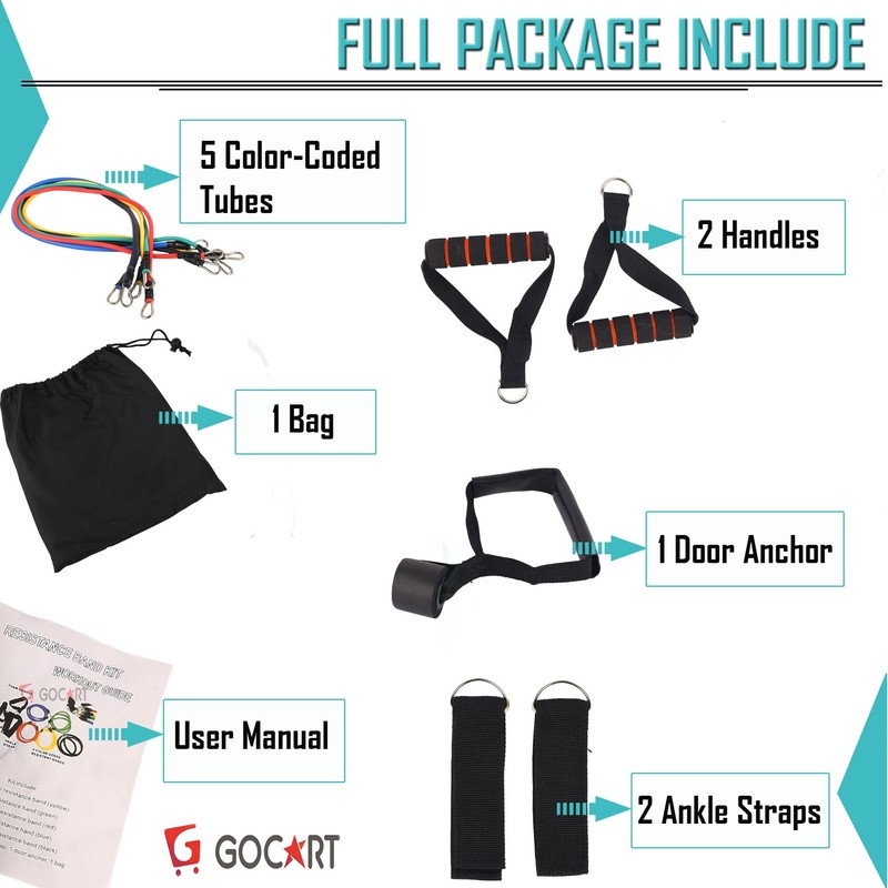 GOCART WITH G LOGO 9 pcs Resistance Band Set -