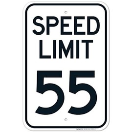 Speed Limit 55 Mph Sign, 16x12 Inches, Rust Free .040 Aluminum, Fade Resistant, Made in USA by Sigo Signs - Color: A 1pcs, Size: 16” x 12” Tin signs