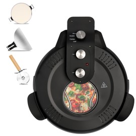 16" Countertop Pizza Oven Indoor Electric Home Pizza Oven, Large Pizza Maker with Viewing Window, Pizza Stone (Black, 16 inch)