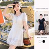 Women's Modest Short-Sleeved One-Piece Swim Dress with Tummy Control - Plus Sizes Available R172 M (44.00 Kg-50.00 Kg/White 2ea