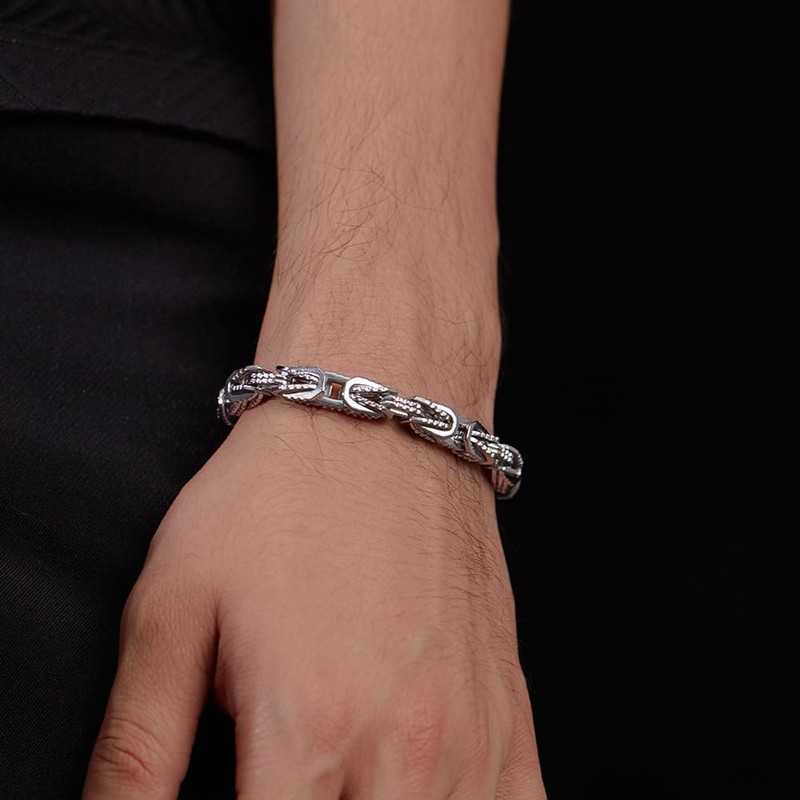 ULLMYYL Hip Hop Stainless Steel Cuban Link Chain Bracelet for