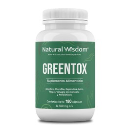 NW Greentox con Vinagre de Manzana Jengibre Nopal Apio Probioticos 180 Capsulas  Aporta Fibra Antioxidante Digestion  Gluten Free Soya Free Lacteos...