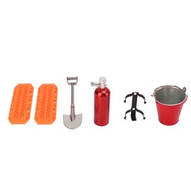 RC Decoration Set Plastic Crawler Car Accessories with Barricade Board Bucket Shovel Fire Extinguisher for Axial SCX24