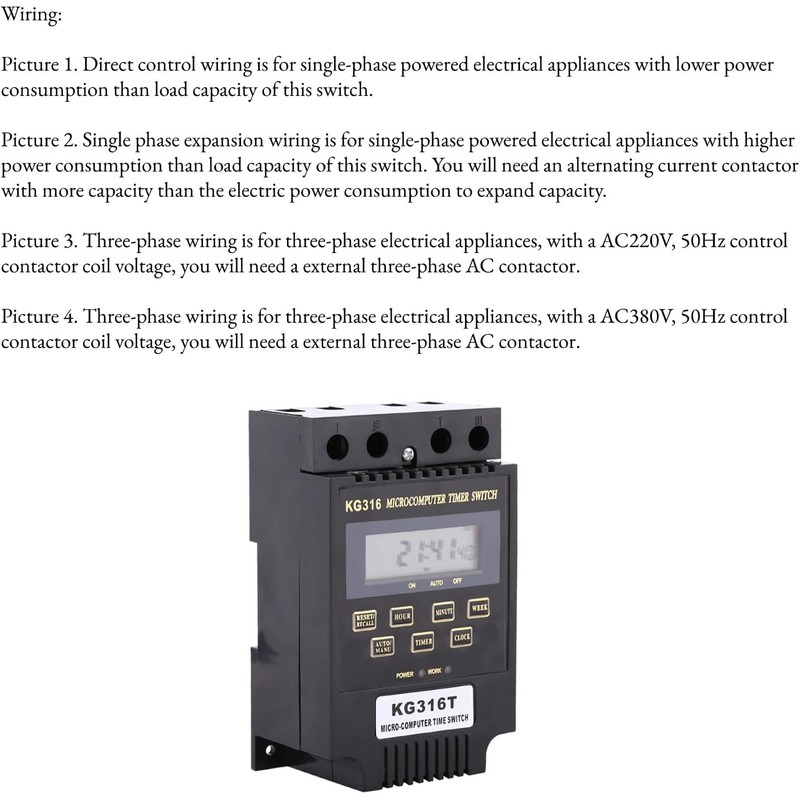 KG316T Digital Programmable Timer Switch, Microcomputer Power Relay Controller with