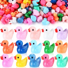 RoundFunny 600 Pieces Mini Ducks Tiny Ducks Mini Resin Ducks Bulk Miniature Ducks Micro Landscape Garden Ducks for Dollhouse Craft Ornament Handmade Charms Potted Plants Decoration,15 Colors