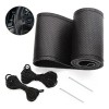 Funda Para Volante Perforada Negro Piel Genuina De 38cm