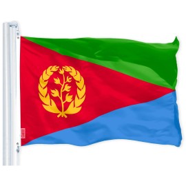 UD_G128 Combo Pack: USA American Flag 3x5 Ft 150D Printed Stars & Eritrea Flag 3x5 Ft 150D Printed