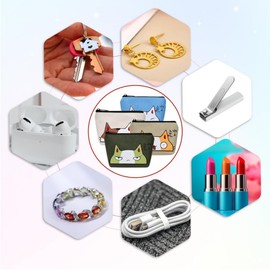 Zwenjuan Coin Purses, Pack of 4 Cute Coin Handbags, Cat Coin Purse, Mini Purse, Coin Purse, Coin Bag, Wallet Bag with Zip, Women's Small