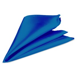 Royal Blue Men’s Satin Pocket Square – Italian Style Plain Handkerchief for Suit, Wedding, Formal Wear, Prom & Gift – Unisex Solid Colour Hanky for Grooms, Parties & Fashion Accessories - 23cm