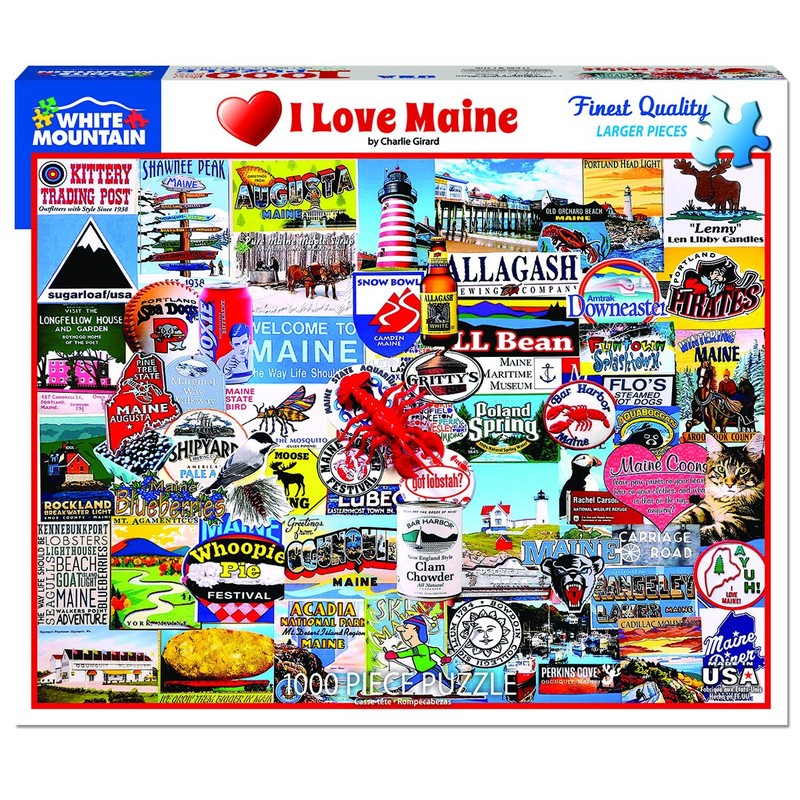 White Mountain Puzzles New I Love Maine, 1000 Piece Jigsaw