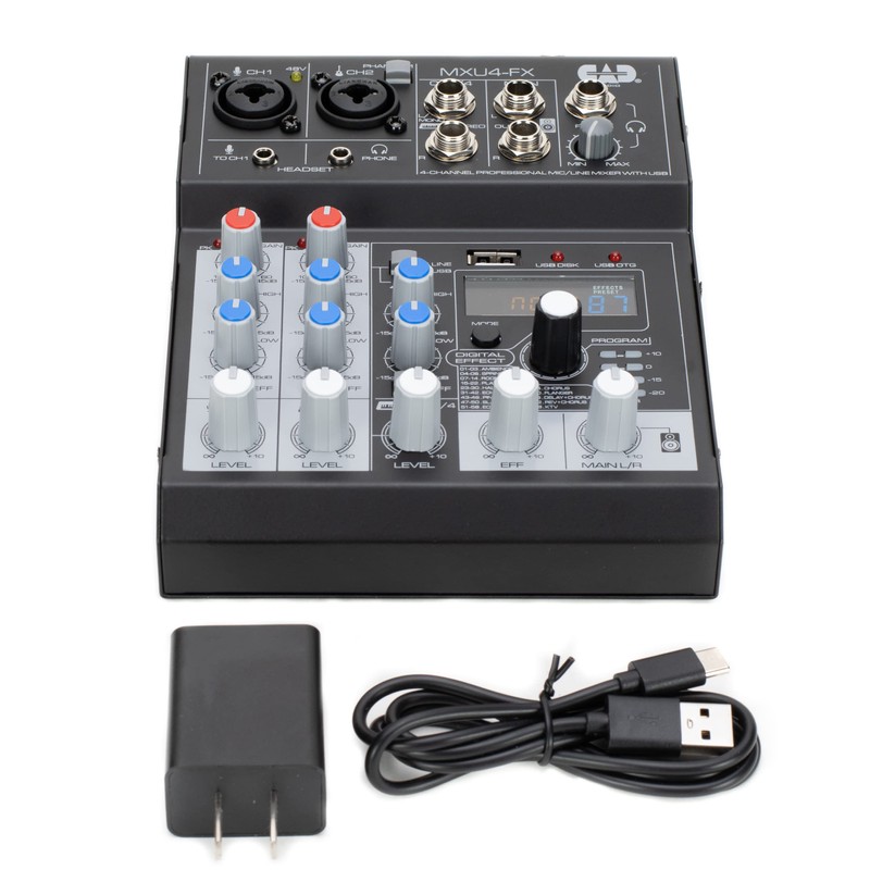 CAD Audio MXU4-FX 4 Channel Mixer with USB Interface and