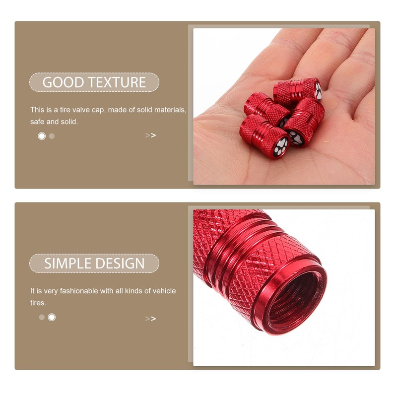 CALLARON Tire Air Valve, 4 Pieces, Tire Valve Cover, Car