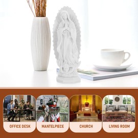 Madonna Statue Statue of Our Lady of Guadalupe Feng Shui Statue Catholic Sacraments Statue of Pregnant Mary Jesus Statue Mary Statue Resin Mini Mexico White