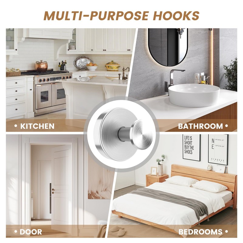 BKV Suction Cup Hooks for Glass Window,Removable Shower Hooks for
