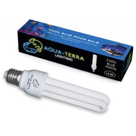 Aqua-Terra Lighting 15W Cool Blue Moon Replacement Bulb for The Fish Pod 48/64 and 120 Litre Aquarium - E27 Standard Screw Base - Ideal for Chilled Out After Dark Lighting Effect