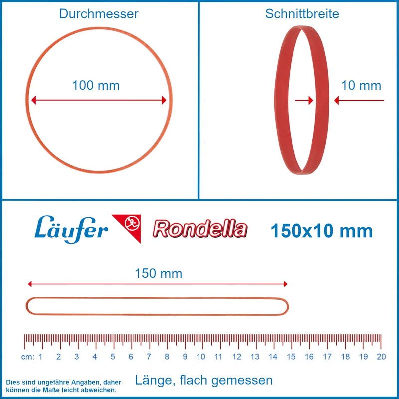 Läufer Rondella Rubber Bands 500 g Box 150x10 mm/100 mm
