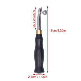 Pssopp Leather Edge Creaser Tool, 0.5mm Adjustable Skiving Tool with Wooden Handle, Stainless Steel