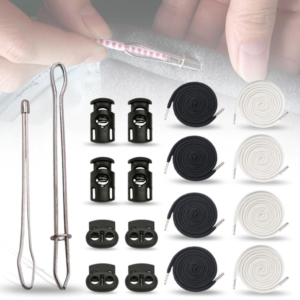 Drawstring Threader Tool Set,Inclued Metal Drawstring Threaders and Plastic Spring