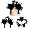 Women's Feather Harness Shawl Punk Victorian Real Natural Feather Shrug