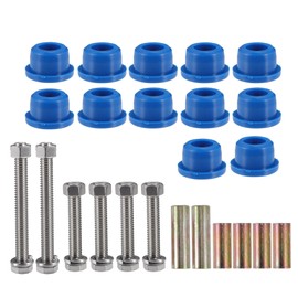 Hihaha A Arm Suspension Bushings Sleeves Screws Kit for Club Car Gas and Electric 1992 / Front Upper/Durable Metal Plastic / 1 Set Silver Tone Blue Bronze Tone