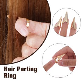 Braiding Finger Tool Hair Parting Tool For Finger, 9 Pcs Parting Ring For Braiding Hair Metal Nails For Fingers BraidingTool, Hair Parting Tool For Women Braids