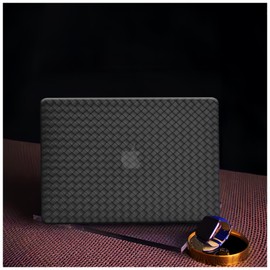 BYCeKe Woven Case Compatible with MacBook Air 13.6 inch M4 2025-2022 A3240 M3 A3113 M2 A2681, Woven Fabric Textured Leather Plastic Hard Shell&Keyboard Cover for Mac Air13 M4 Weave Laptop,Boho Black