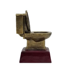 Decade Awards Fantasy Football Trophy, Gold Toilet Bowl - 6 Inch Tall/Engraved Last Place FFL Toilet Award - Customize Now