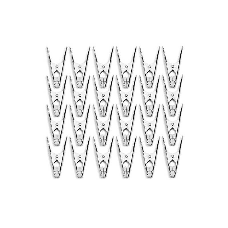 48 Pack - Long Lasting, Stainless Steel Clothespins - Strong