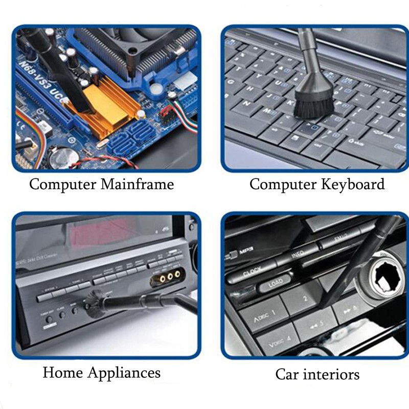 Micro Vacuum Attachment 9 Piece Kit Keyboard Crevice Tool Brush