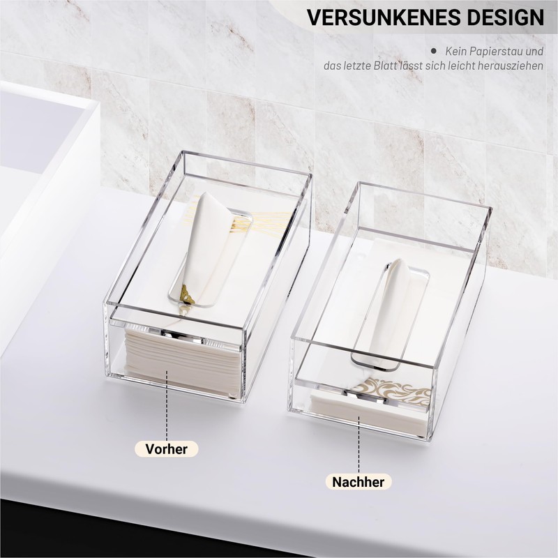 SANRUI Tissue Box Transparent Cosmetic Tissue Box for Dining Room