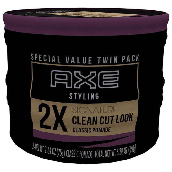 AXE Hair Pomade for Men Clean Cut Look, Classic 2.64 oz, Twin Pack